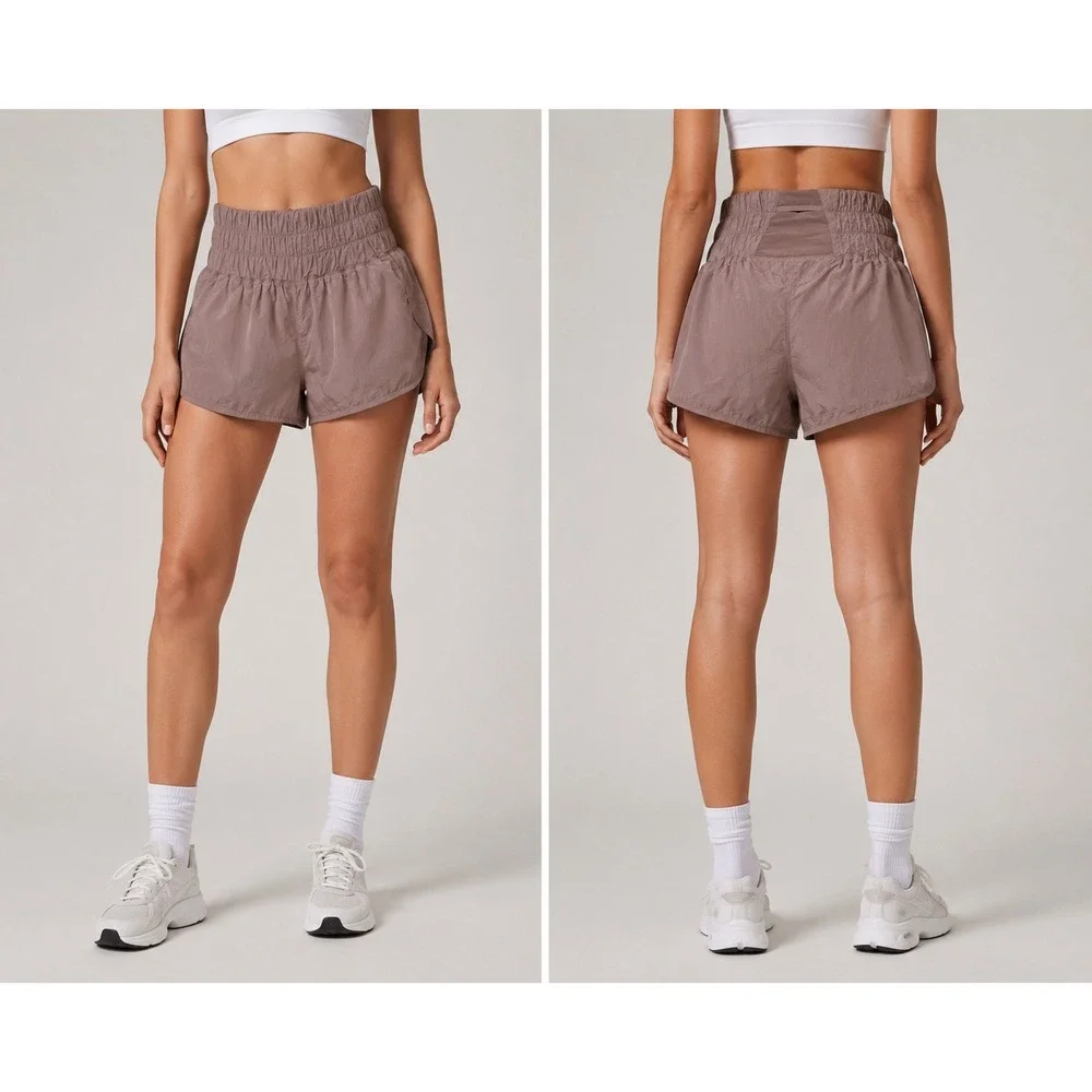 Free people summer flowy high waisted athletic gym yoga smock waist shorts small